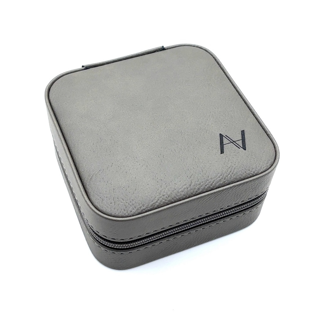 Gray Leatherette Travel Jewelry Box | Arthur Alan